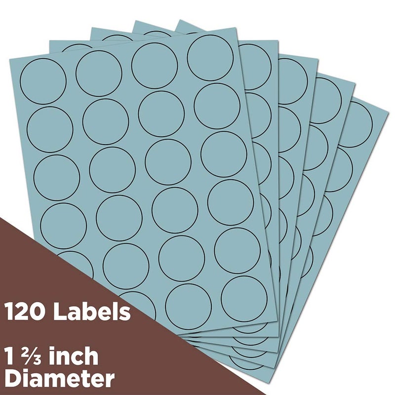 JAM PAPER Circle Label Sticker Seals - 1 2/3 Inch Diameter - Baby Blue - 120 Round Labels/Pack - Image 2